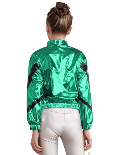 Girls Dance Team Uniform Shiny Shorts Crisscross Camisole Long Sleeve Jacket For Performances4