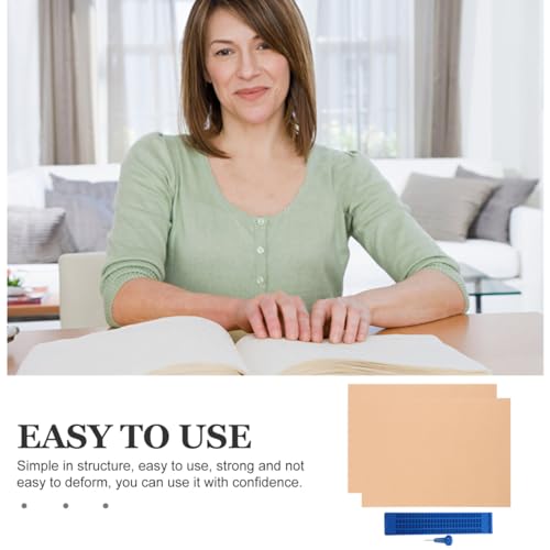 Healvian Wiederverwendbare Braille-Schreibtafel Aus Kunststoff Mit Stylus Stift Set Robustes Braille Board Für Blinde Leicht Tragbare Sehhilfe Zum Lernen Und Alltag