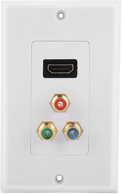 Amazon Hdmi1 4 Rca コンセント ウォールプレート マルチコンセント ソケット オーディオプレート 1080p Hd Abs製 家庭 オフィス用 115mm X 70mm Zerone Avウォールプレート