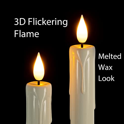 Homemory 6 Pcs Flameless Taper Candles With Remote, Timer, Dimmer, Ivory Battery Operated Candlesticks With Flickering Light, Plastic Led Window Candles, 9.6 Inches For Halloween Christmas Decoration #TOP1