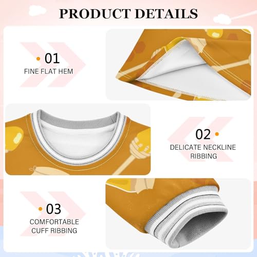 Honey Jars Wand Girls Dresses Long Sleeve Sweatshirt Dress for Girls Winter Toddler Casual A Line Dresses Size 2-8T3