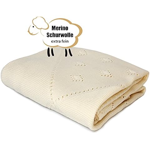 Babydecke Kuscheldecke und Schmusedecke aus 100% Merino Wolle extra fine Cover