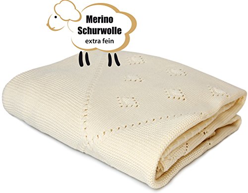 Babydecke Kuscheldecke und Schmusedecke aus 100% Merino Wolle extra fine Cover