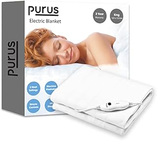 Purus King Size Electric Blanket Single Control Underblanket 3 Heat Settings (King)