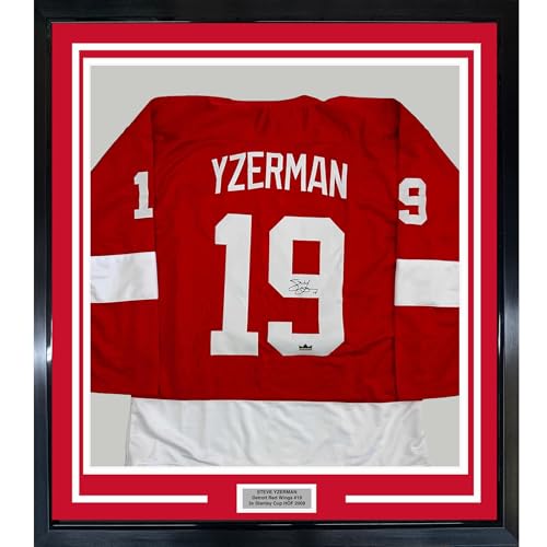 Yzerman Autographed Framed Jersey