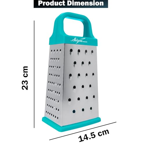 Image of Signamio 5 in 1 Grater Stainless Steel Box, Vegetable Slicer for Kitchen - Multi-Function Carrot Grater Machine, Premium Design for Effortless and Efficient Food Preparation - Multicolor
