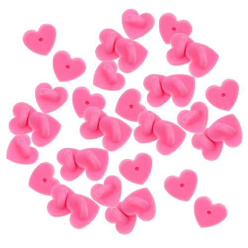 jojofuny 200Pcs Heart Shaped Pin Backs Durable Rubber Brooch Clasps for Lapel Pins Tie Tacks and Jewelry Making Easy to Use for DIY Accessories
