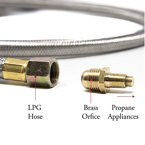 Gasone 2113+50105 4 Ft Regulator And Propane Brass Orifice, Steel Braided Hose #TOP4
