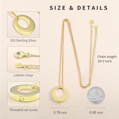 BEILIN Sterling Silver Circle of Life Eternity Memorial Urn Necklace Always with me Cremation Jewelry Pendant Necklaces for ashes4