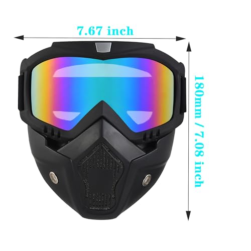 OQUQO 2 Pack Airsoft Mask Full Face, Tactical Mask, Motorcycle Helmet Goggles with Removable Face Mask for Men Women
