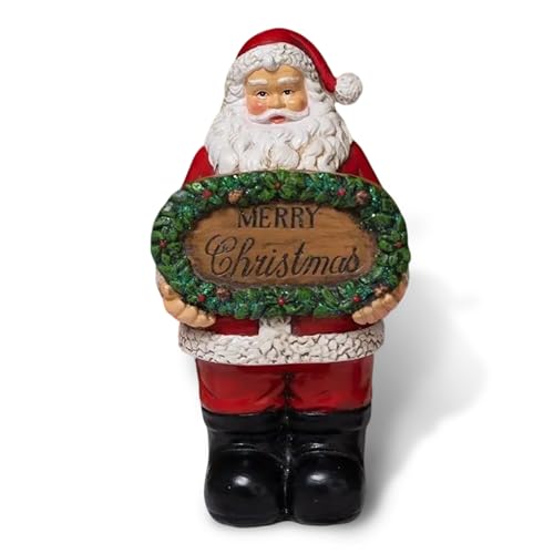 Pawfecto Resin Santa Claus Figurine Christmas Decoration – Hand-Painted Vintage-Style