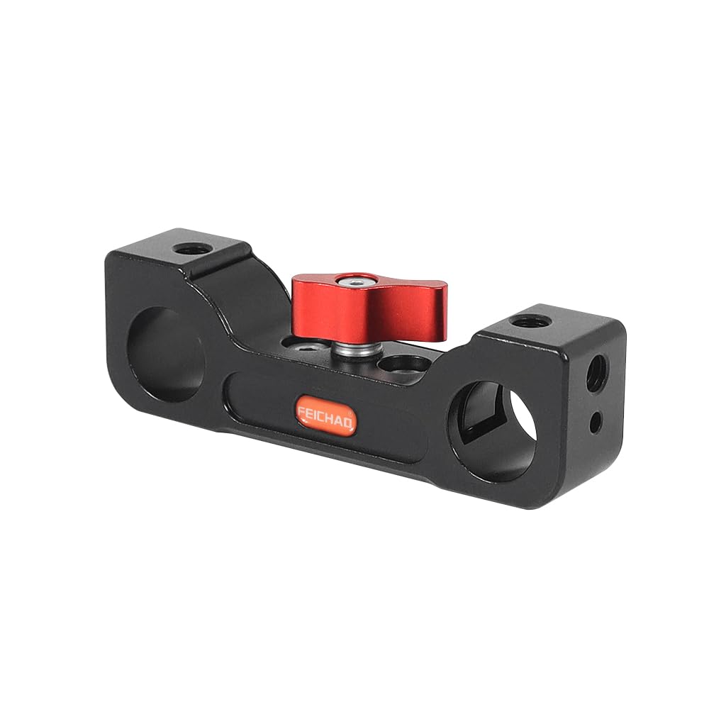 Abrazadera de varilla de 15 mm con agujeros dobles de 1/4 3/8 para cámara réflex digital, placa de liberación rápida (juego de abrazadera de barra)