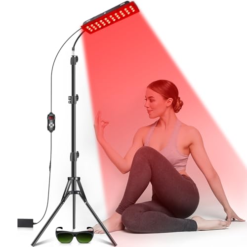 Red Light Therapy Lamp, Infrared Light Therapy with Stand – 660nm Redlight and 850nm Near Infrared Light Device for Body Pain Relief Skin Care