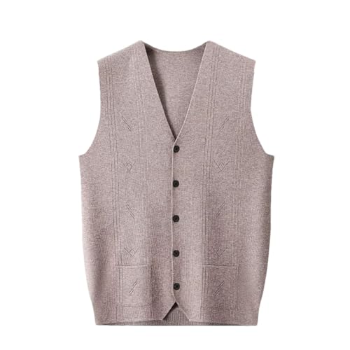 Men’S Western Style Patchwork Knitted Sweater Vest Thick Slim Fit V-Neck Sleeveless Button Down Business Cardigan