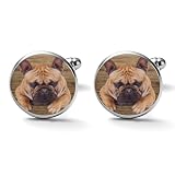 Freecustom Gemelli per camicia con cane babilonese per gli uomini Regali per cuccioli Dog Mom Gift Gemelli da uomo Pet Animal Dog Animal Gemelli astratti Gemelli da uomo Accessori Regalo per gli