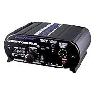 The usb monitor/headphone provides zero latency monitoring of the input source for easy cueing Front mounted gain control and signal/clip led allows easy optimization of a wide range of analog input sources The usb phonoplusps can also act as audio p...