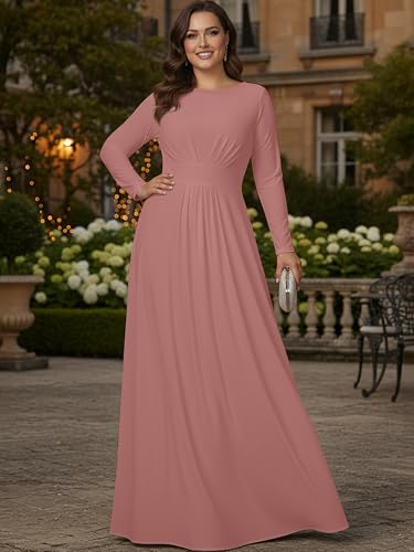 Image of KOH KOH Womens Long Sleeve Flowy Modest Elegant Evening Maxi Dress Gown