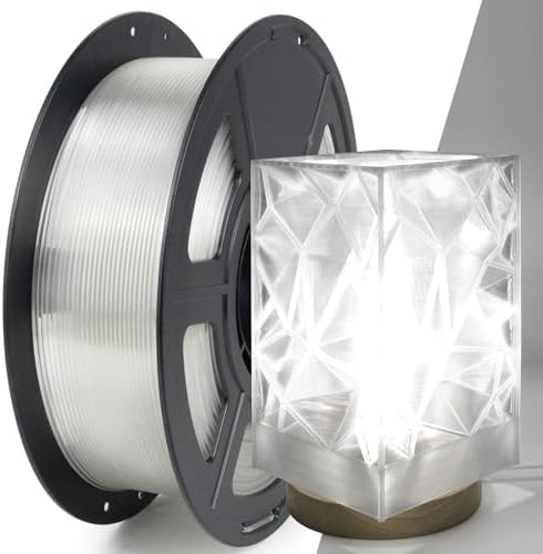 IEMAI Clear PETG Filament 1.75mm, Crystal Transparent 3D Printer Filament Up to 600mm/s Fast Printing, Good Toughness, 1kg for Halloween, Christmas & Creative Projects