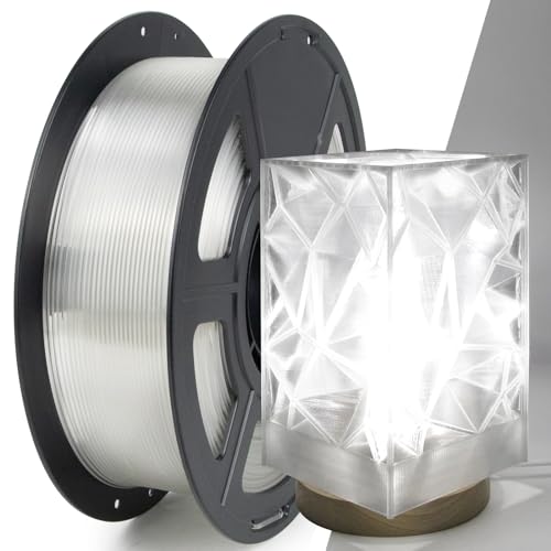Image of IEMAI Clear PETG Filament 1.75mm 1kg, Glossy Transparent Finish 3D Printer Filament Up to 600mm /s High-Speed Printing for Lampshades, Home Decor & DIY Models