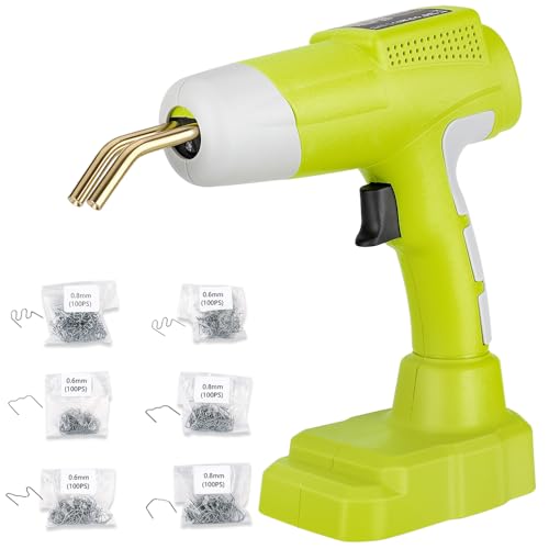 Image of Choerinton Plastic Welder Gun Cordless Plastic Welder Kit Compatible with Ryobi 18V Battery 80W Welding Gun with LED Iight 600PCs Hot Staples for DIY Car Bumper Repair Plastic Repair(No Battery)