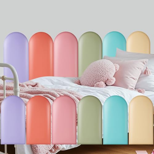 Protector de pared contra golpes infantiles con paneles acolchados de espuma pastel 2