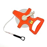 JZK 50 Meter langes offenes Maßband, Doppelskala, metrisches / imperiales Maßband, 50 m, Fiberglas-Vermessungsband, Fiberglas-Maßband