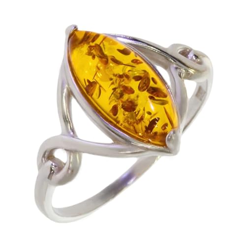 Bague style français argent rhodié et pierre naturelle, cadeau idéal