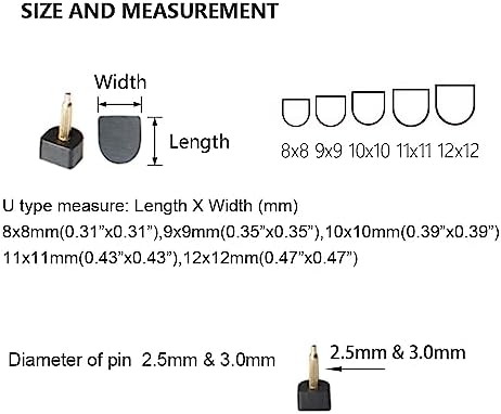 UNIKSTEP 20 Pairs High Heel Tips for Shoe Heel Replacement, Women's Shoes Repair Tap Caps, O Shape or U Shape Lady's Shoes Non Slip Tip Pin (U Shape)