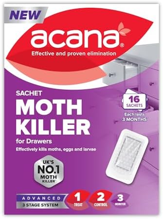 Pack of 20 Acana Moth Killer & Freshener Sachets with Lavender Fragrance