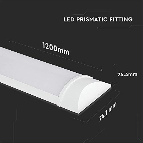 LED Batten Lights 4ft 120cm 6500K Daylight, IP20 LED Fluorescent Strip Light Fitting for Ceiling of Home & Office, Workshop & Garage Lighting