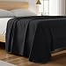 Mellanni Flat Sheet Queen Black Brushed Microfiber 1800 Bedding Top Sheet - Wrinkle, Fade, Stain Resistant - Hypoallergenic - (Queen, Black)