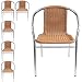 Produktbild Wohaga® 6X Alu Bistrostuhl Polyrattan - Bespannung Schwarz/Natur Campingstuhl Gartenstuhl Stapelstuhl