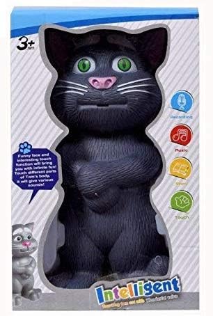 TALREJA ENTERPRISES Talking Tom Intelligent Touching Cat with Wonderful Voice, Stories and Songs, with Touch Functions (Grey)