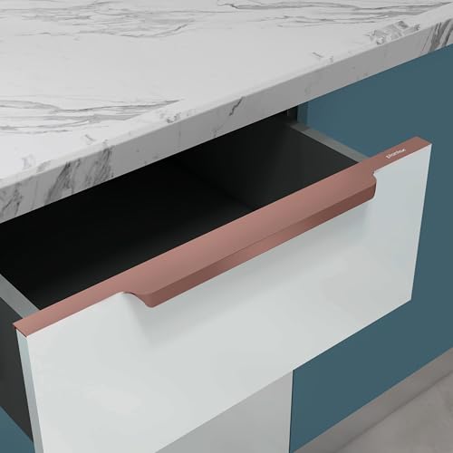 Image of Plantex Profile Handle for Kitchen Cabinet /18 Inch Aluminium Drawer Profile Handle /Wardrobe Pull Handle for Home /Office /Hotel - Pack of 2 (Rose Gold)