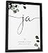 Papierschmiede® Personalisiertes Bild: JA Wort mit Namen, Datum und Ort | DIN A5 (15x21 cm) Bilderrahmen wählbar | Hochzeitsspruch, Personalisiert Bild Hochzeit, Paar Poster „Wedding Ja“