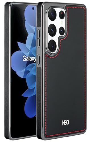 Image of BOUNCEBACK Vegan Leather Electroplated Back Case /Cover for Samsung Galaxy S23 Ultra - Sporty Black