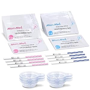 MomMed Ovulation Test Kit (HCG15-LH40), 15 Pregnancy Test Strips & 40 Ovulation Test Strips with 55 Urine Cups Reliable…