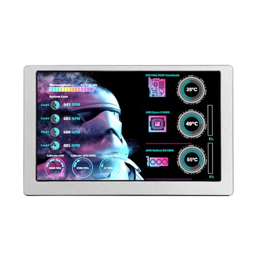 Image of VSDISPLAY 5'' LCD Monitor 800x480 LCD Monitor Temp CPU GPU RAM Display,Silver