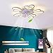 Moderno LED Silenzioso Ventilatore da Soffitto con Luce, Telecomando Dimmerabile,Plafoniera con Ventilatore Camera Letto Alla Moda,Pale Invisibili,3 Velocità