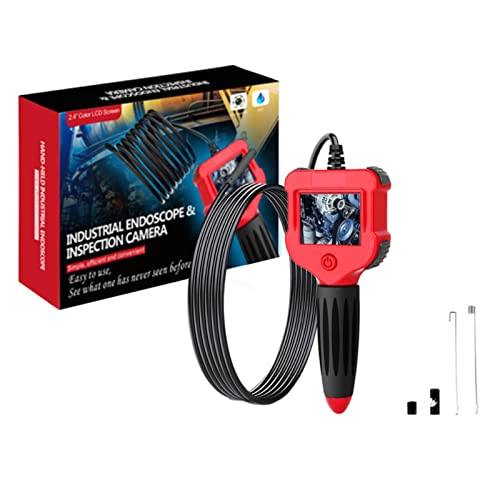 NATUREACT Endoskopkamera, Tragbare Digitale Inspektionskamera mit 2,4Zoll 1080P LCD Bildschirm, 5 Meter Halbstarres Kabel, 1 Megapixel Schlauchkamera mit 6 LED-Leuchten, IP67 wasserdicht Cover