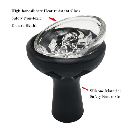 Image of Al Kian Funnel Glass Silicon CHillum For Sheesha Hookah (BLACK)