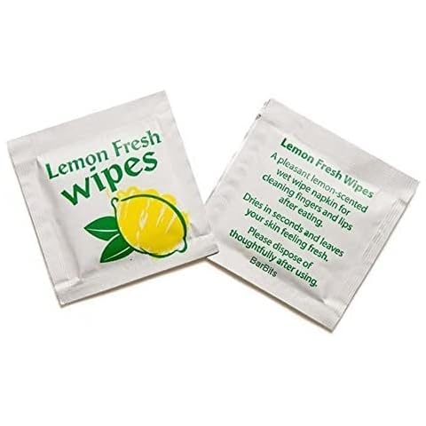 Pack of 100 Lemon Scented Wet Hand Wipes Cover