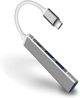 Type C USB C HUB 3.0 4 Port Multi Splitter Adapter OTG for Pro Air Accessories USB 3.0 Type C Hub (Color : White-Fruit peach5, Size : 1.7cm*8.3cm) (White Fruit peach5)