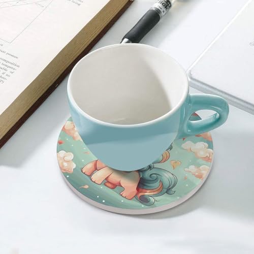 Dessous de verre céramique cheval arc-en-ciel, cadeau décoration de table - 6