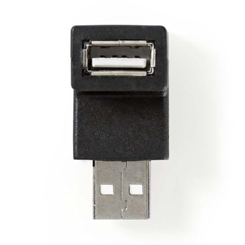 NEDIS Adattatore USB-​A | USB 2.0 | spina USB-​A | presa USB-​A | 480 Mbps | Rotondo | Nichelato | PVC | Nero | Scatola
