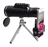 Telescopio monocular, telescopio monocular para teléfonos móviles con brújula y trípode, telescopio Refractor astronómico, Mini telescopio, aplicación Exterior Larga duración.