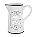 for friends Krug für 1 Liter Wasser & Getränke, Französischer Krug"Paris Line" in Schwarz & Weiß mit Aufdruck"PITCHER", Wasser Karaffe rund aus Steingut mit Griff im Shabby Chic Look