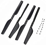 Jrelecs 2 Pairs Carbon Fiber Propellers For Parrot AR.Drone 1.0 & 2.0 UPGRADE CW/CCW Propellers