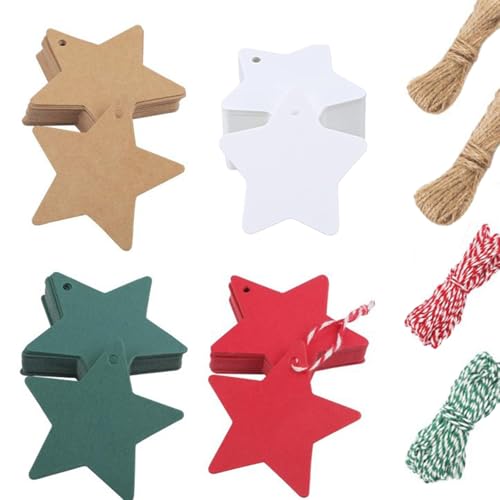 200 Piezas， Etiquetas Para Regalos Tarjetas Personalizadas Rápido, Con Cuerda, Adecuado Para Navidad, Tarjetas De Felicitación Navideñas, Decoraciones De Árboles De Navidad, Etiquetas De Bodas.