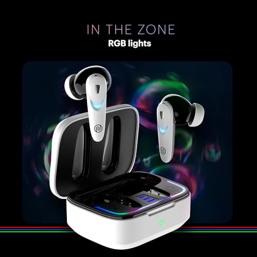 Image of Noise Buds Combat X In Ear Truly Wireless Gaming Earbuds With 40Ms Low Latency, 60H Of Playtime, Spatial Audio, RGB Lights, Instacharge(10 Min=180 Min),10Mm Driver,BT V5.3(Covert White)